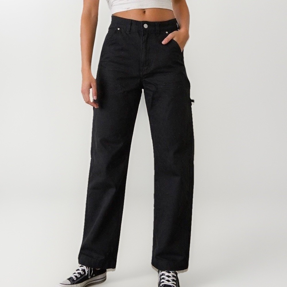BDG Black Carpenter Pants 28x31 (Tagged 25) Straight Leg Utility Cargo Workwear